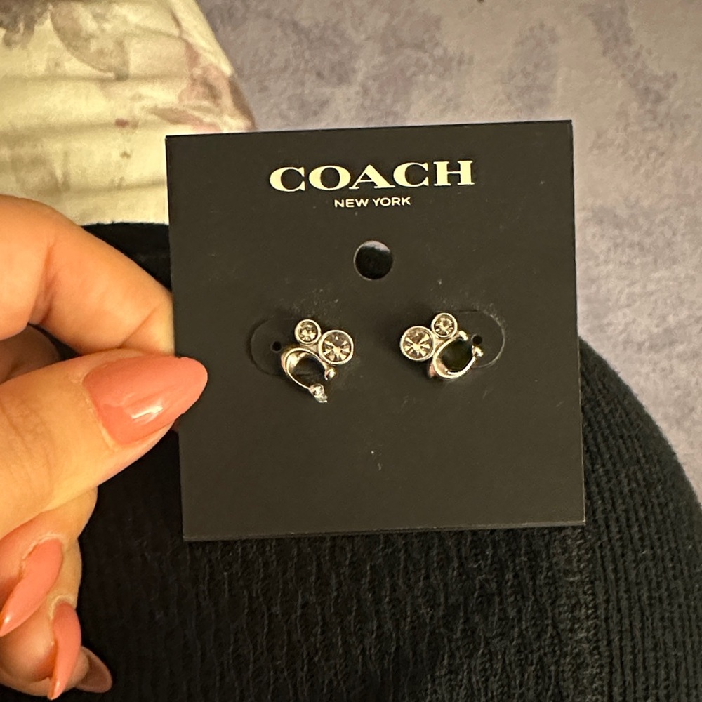 Coach Silver Hoop and Stud Earrings